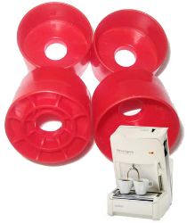 Immagine di 10 Adattatori in plastica per utilizzare cialde monodose compatibili sulla macchina bidose Lavazza Espresso e Cappuccino